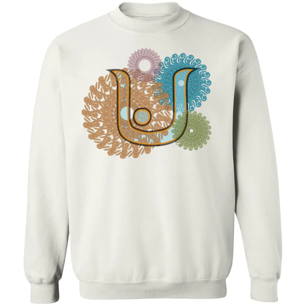 Pullover Sweatshirt with Arabic Initial - 'Nūn' (ن)