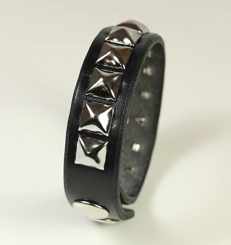 Pyramid Stud Bracelet with Double-Snaps