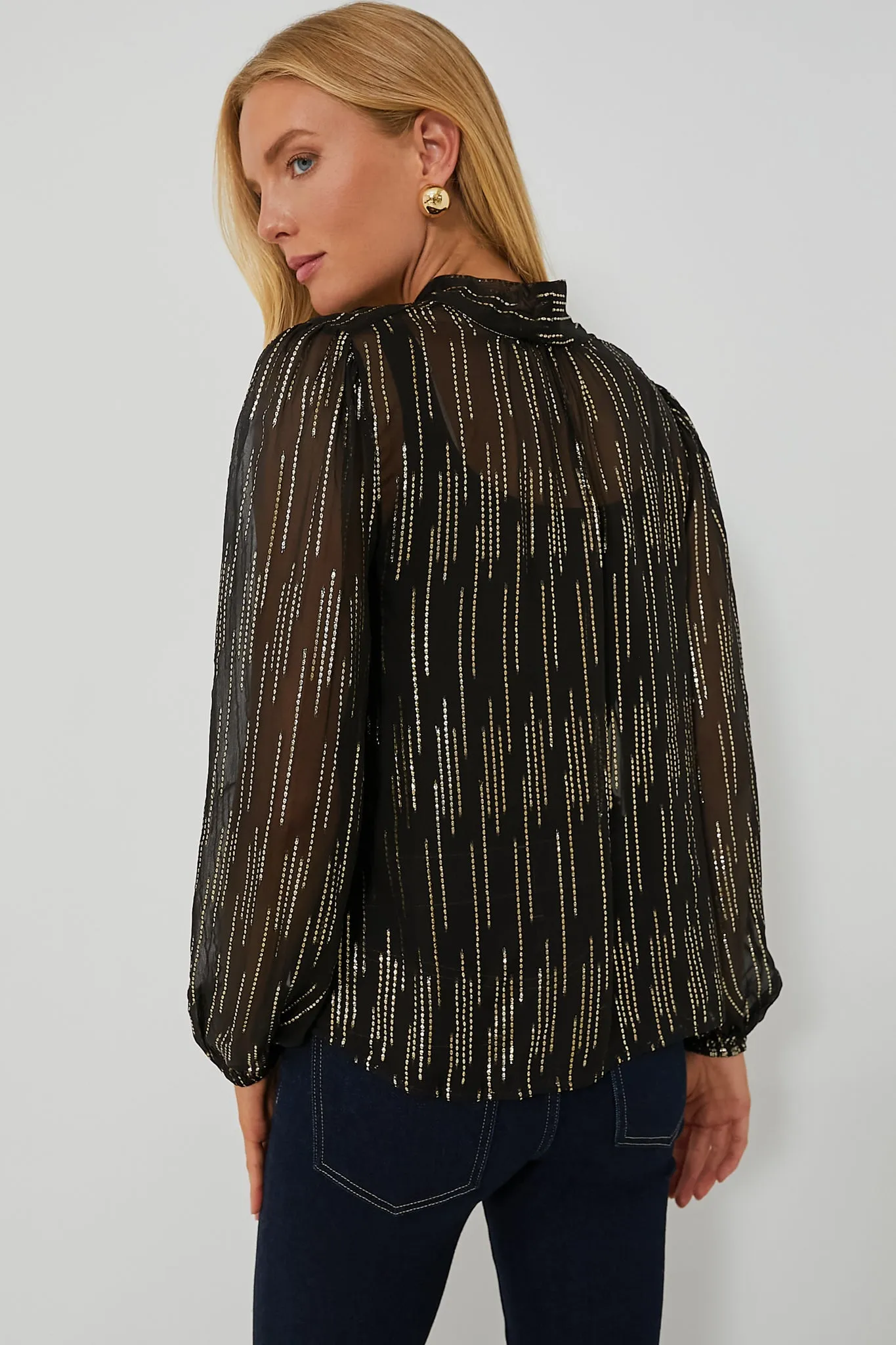 Raindrop Jacquard Black Shirt