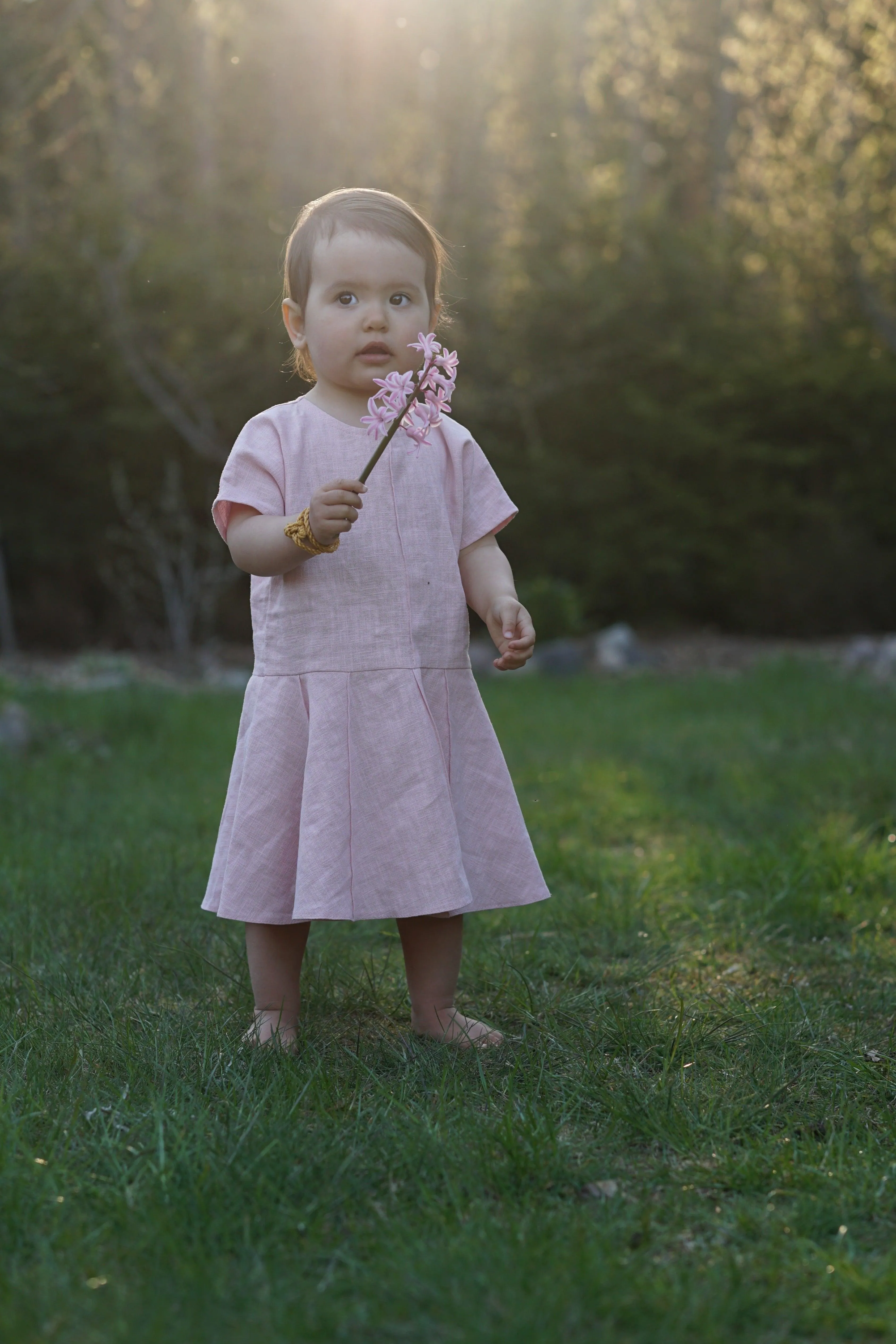 Ramie Baby/Kid Dress - Rosa