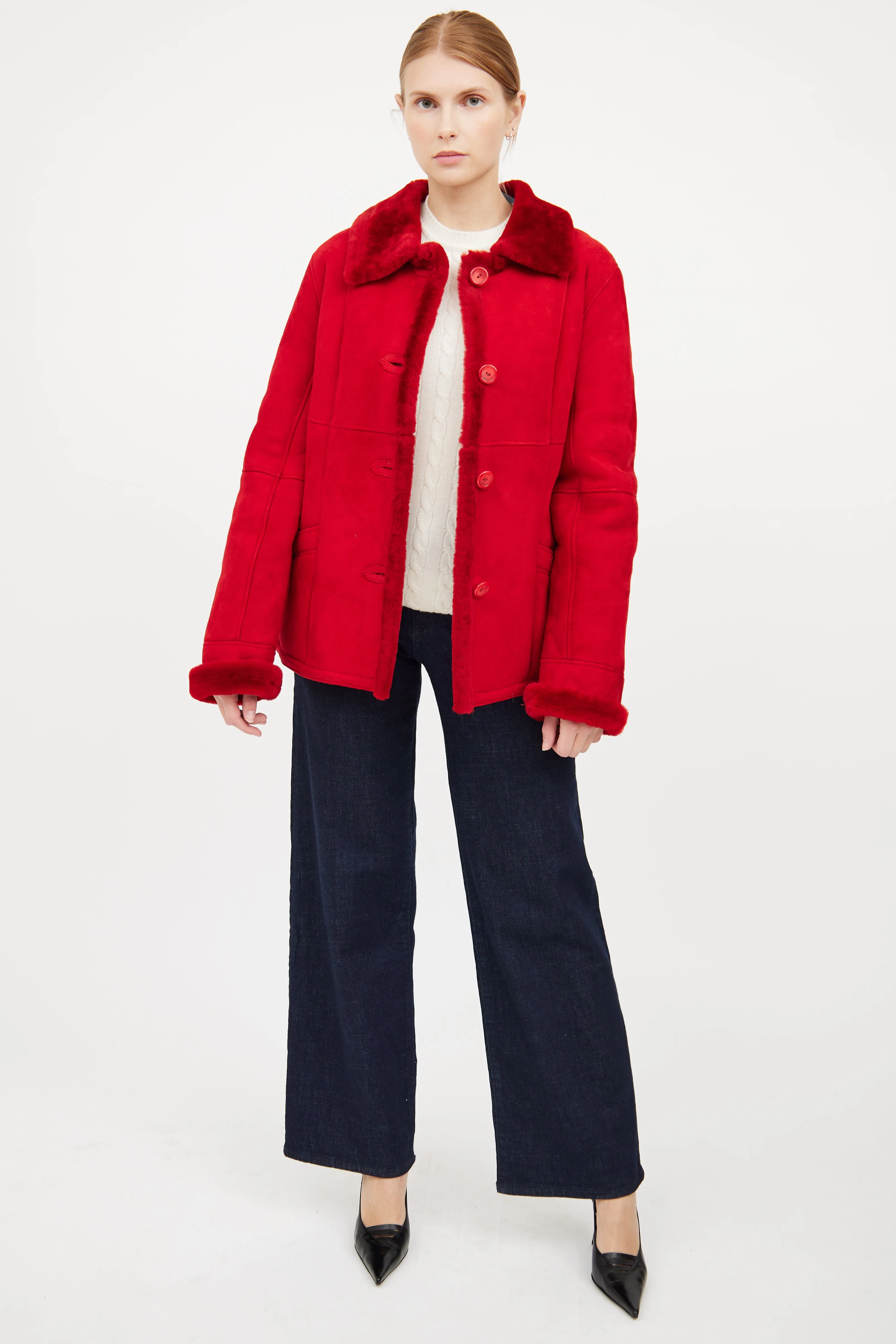 Red Shearling Coat