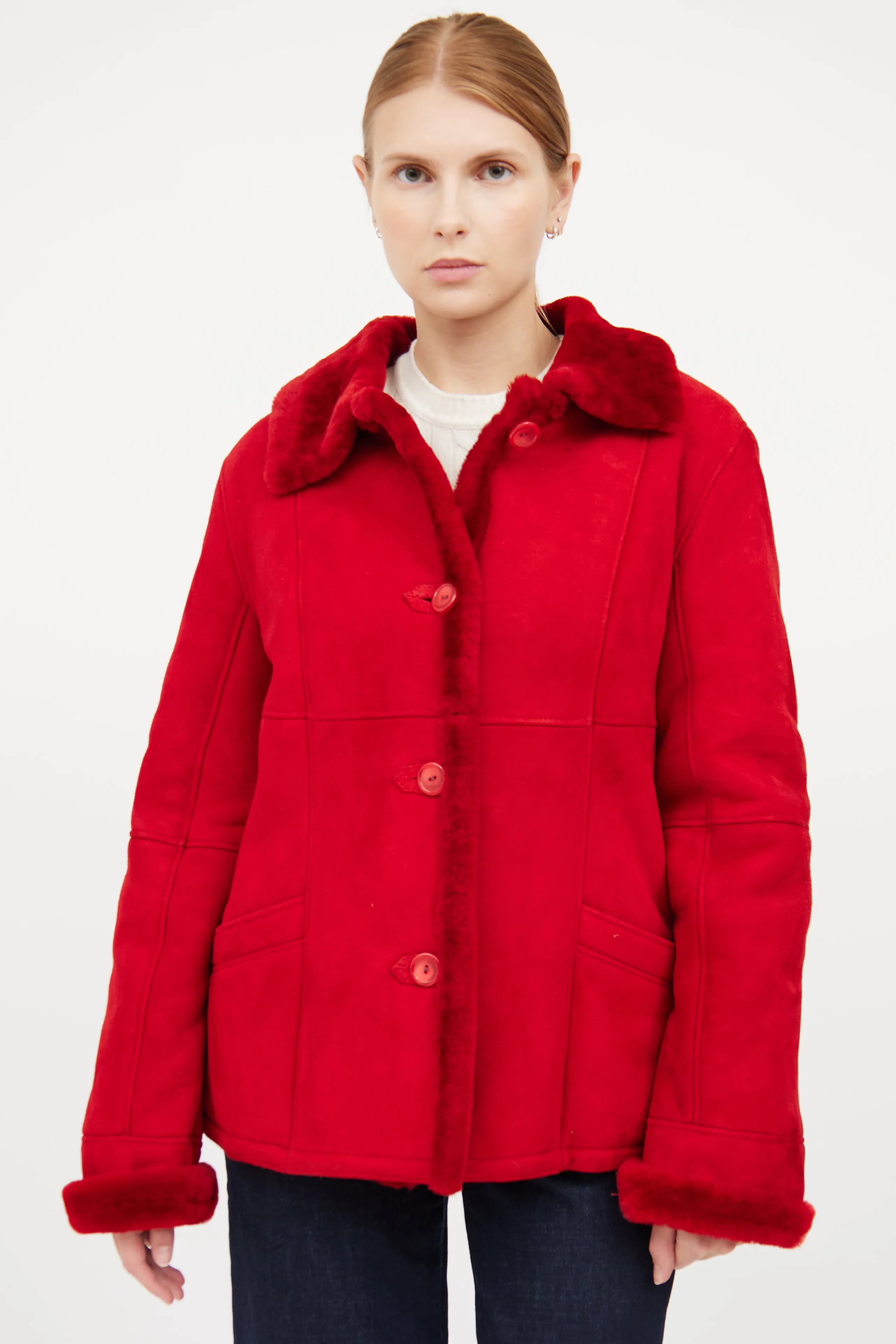 Red Shearling Coat