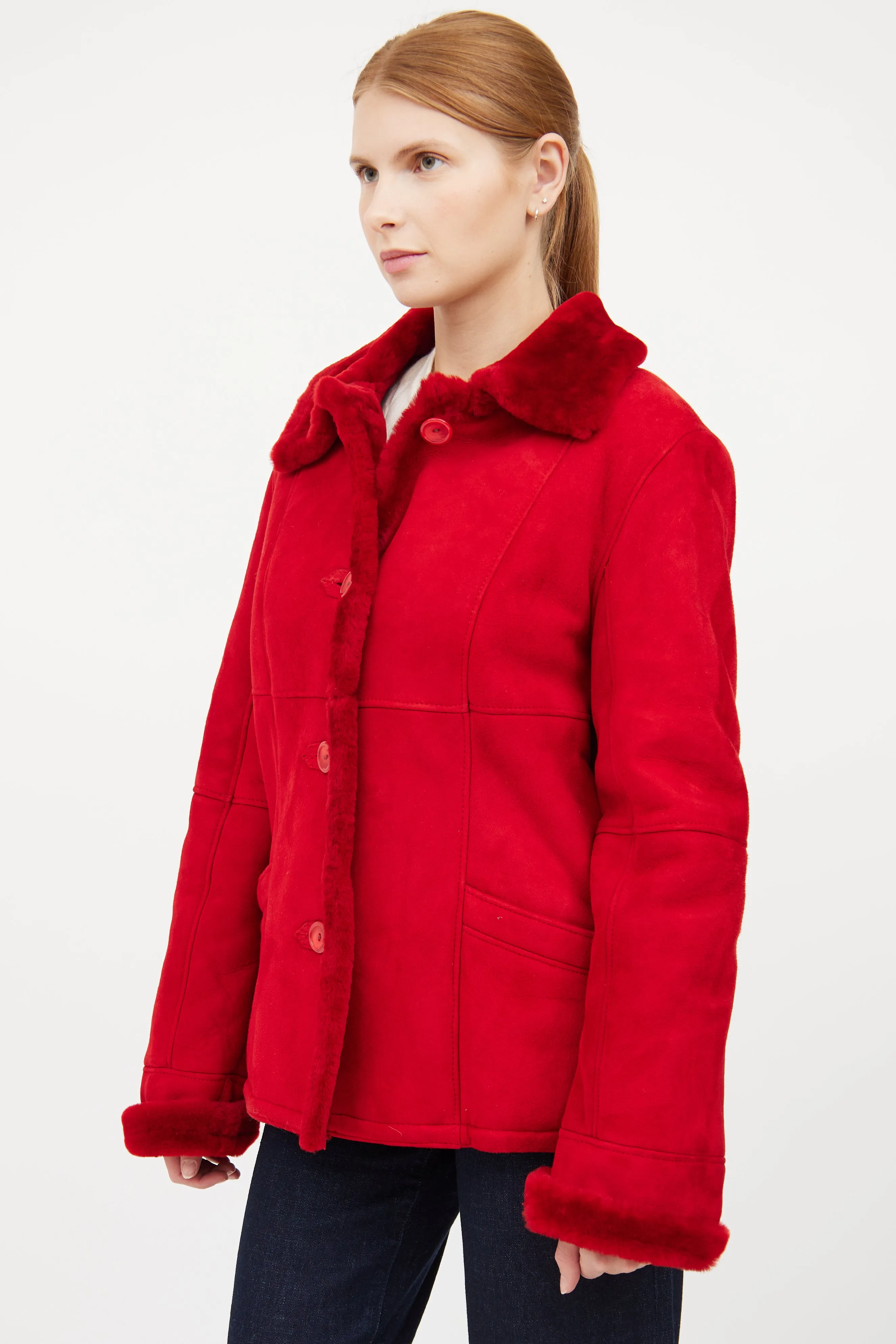 Red Shearling Coat