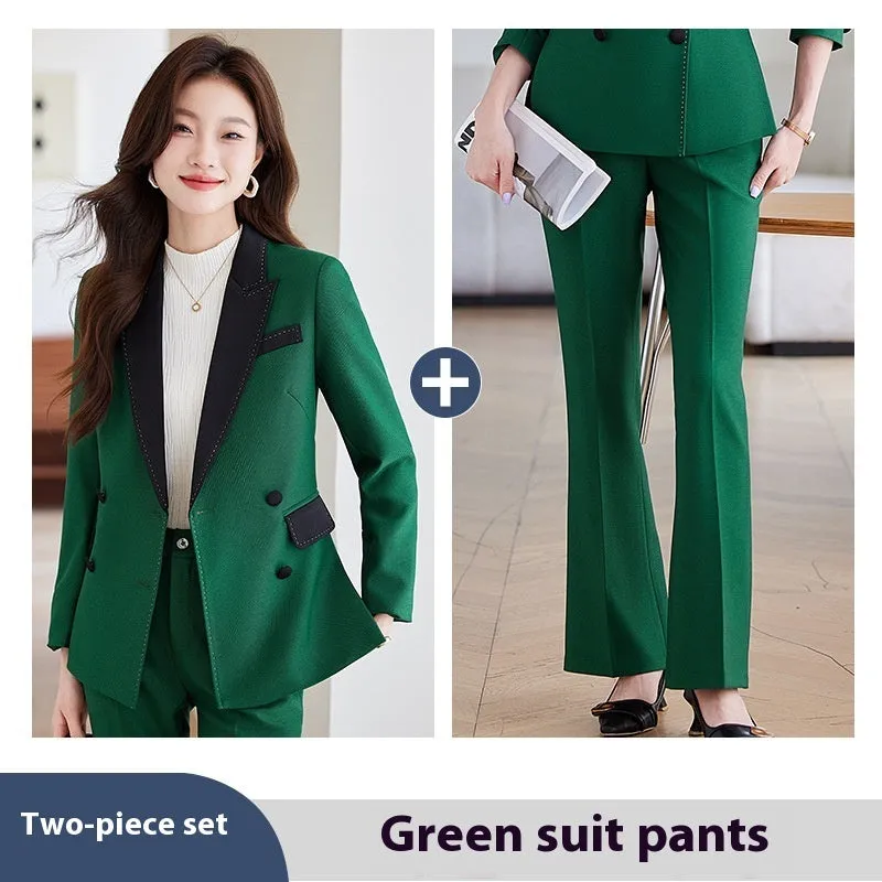 Red Suit Jacket Bell-bottom Pants Suit