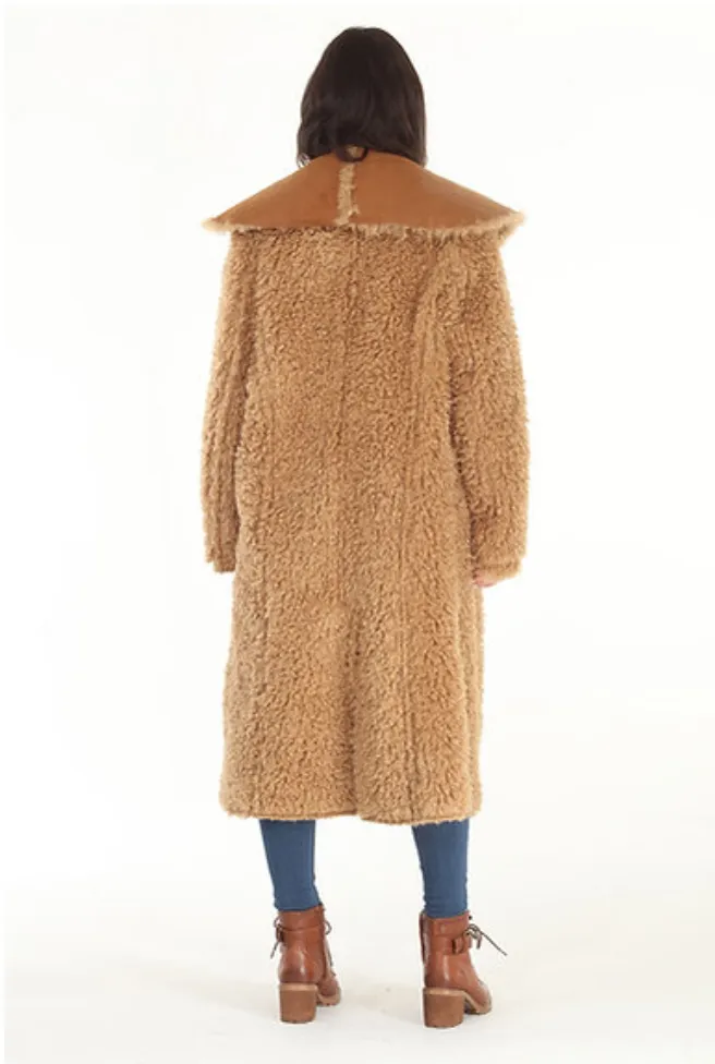 Reversible Faux & Suede Shearling Coat