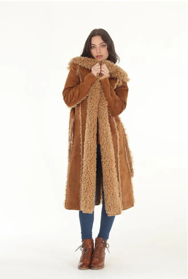 Reversible Faux & Suede Shearling Coat