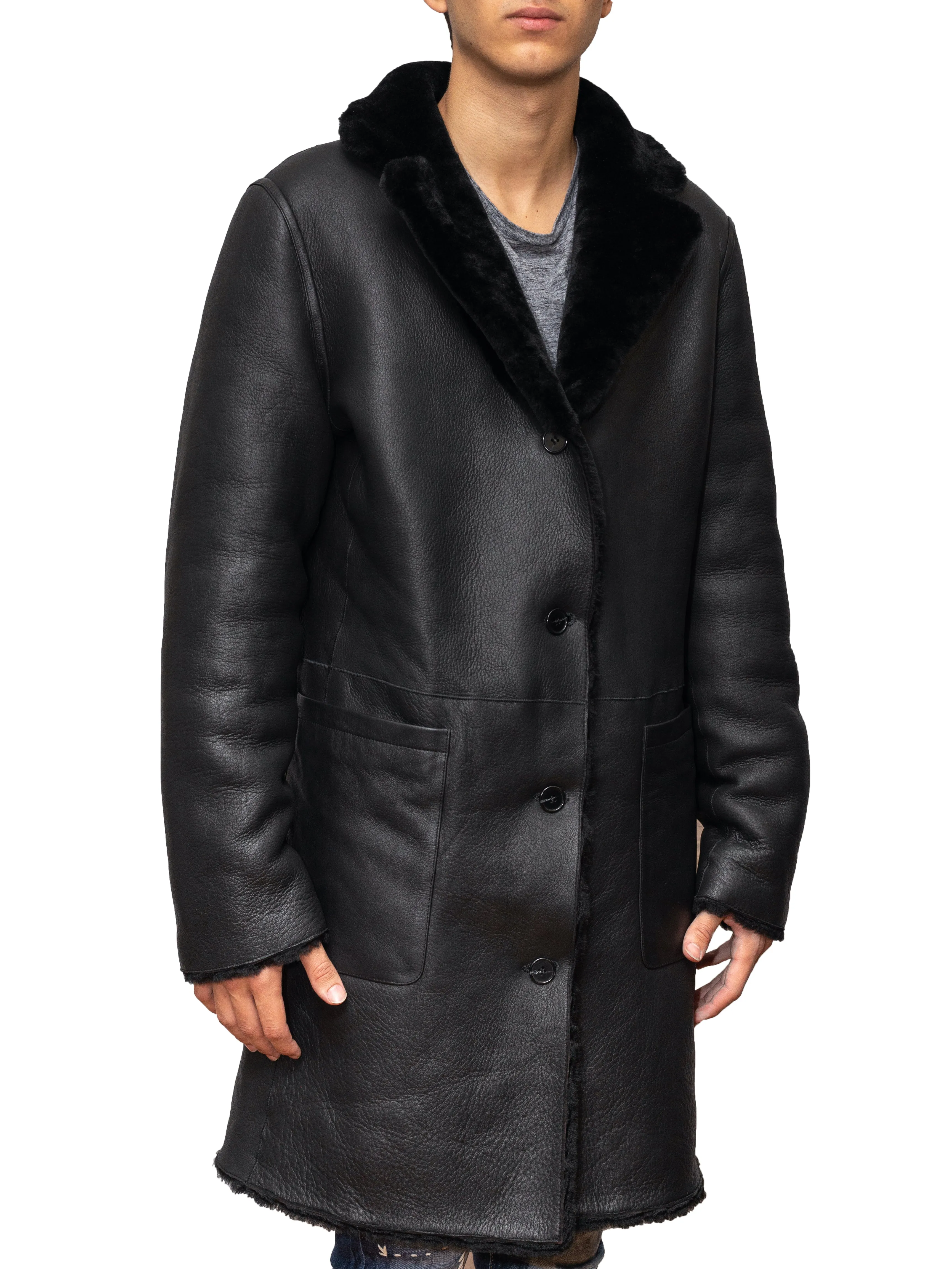 Reversible Slim Shearling Coat