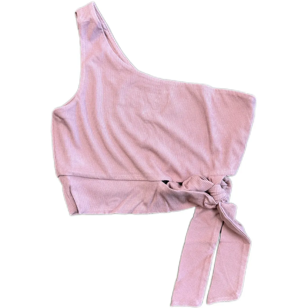 Ribbed One Shoulder Top - Dusty Rose