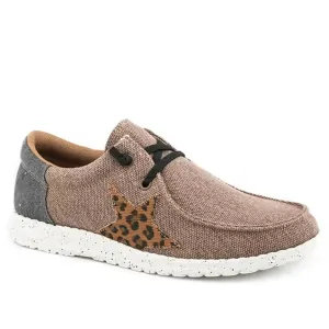 Roper Hang Loose (Brown W/ Leopard Star) - Women's Shoe