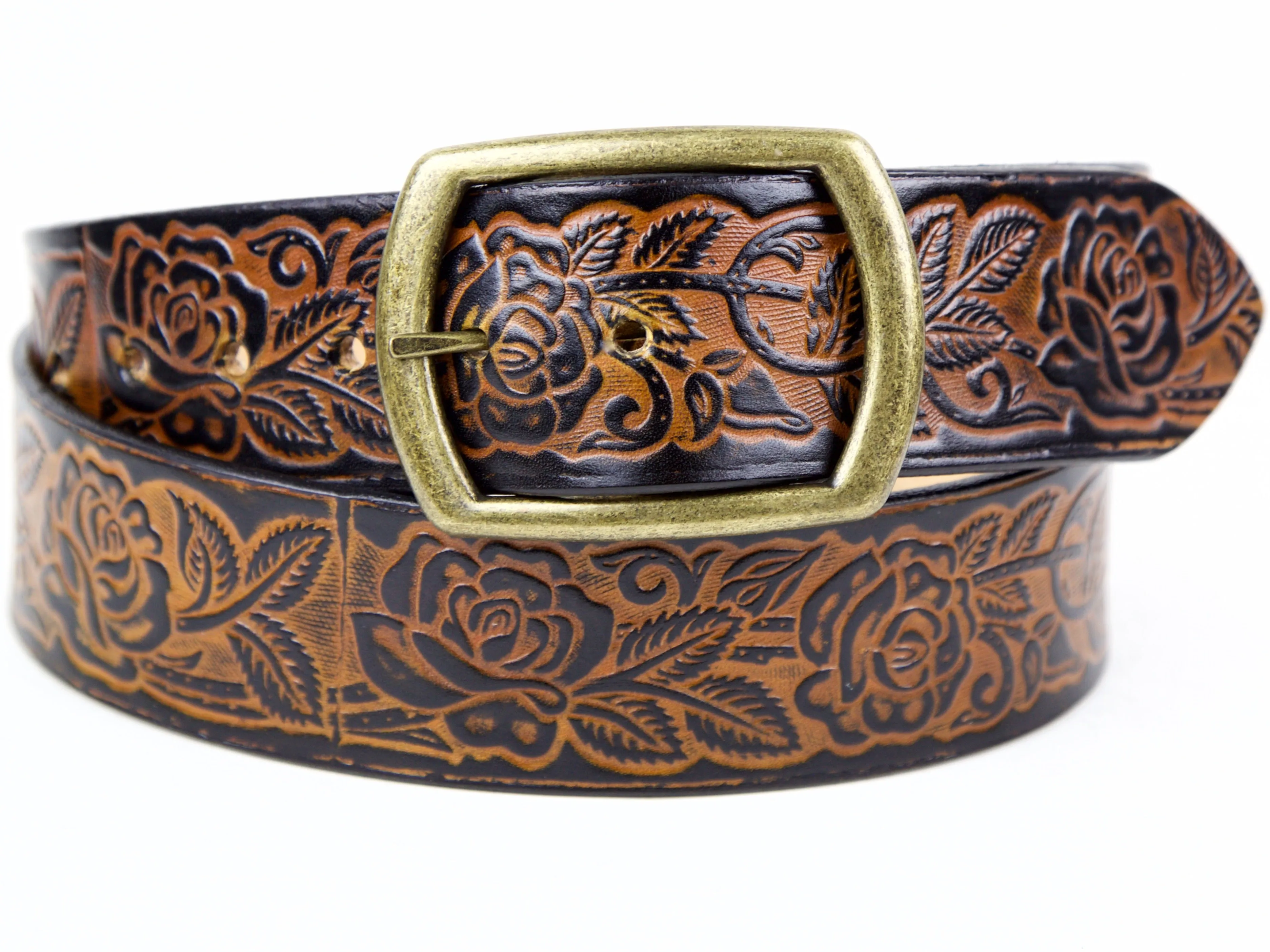 Rose Garden Wide Leather Belt