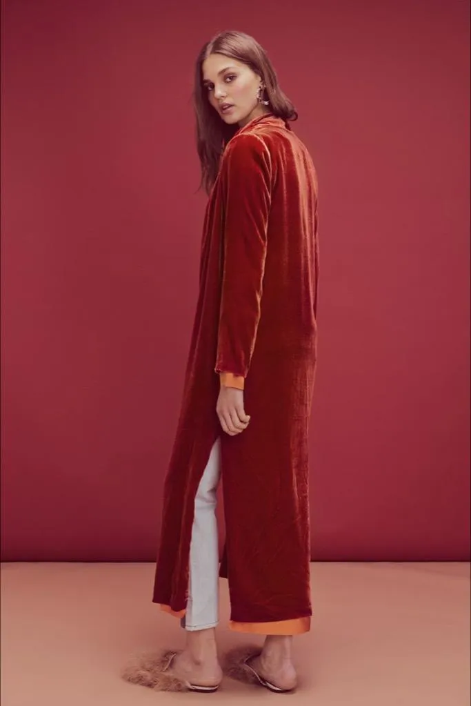 Rust Nadine Velvet Coat