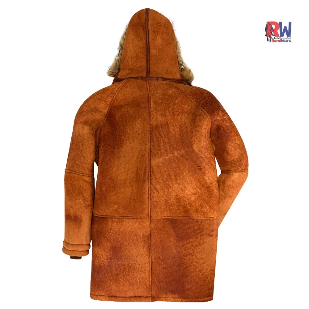 RW Authentic Sheepskin Women’s Beige Shearling Sherpa Leather Coat