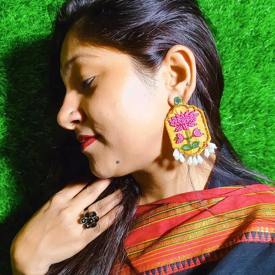 Sapno Ka Lotus Earrings - Bollywood-Inspired