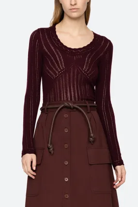 Sea New York - Paxton Knit Long Sleeve - Burgundy