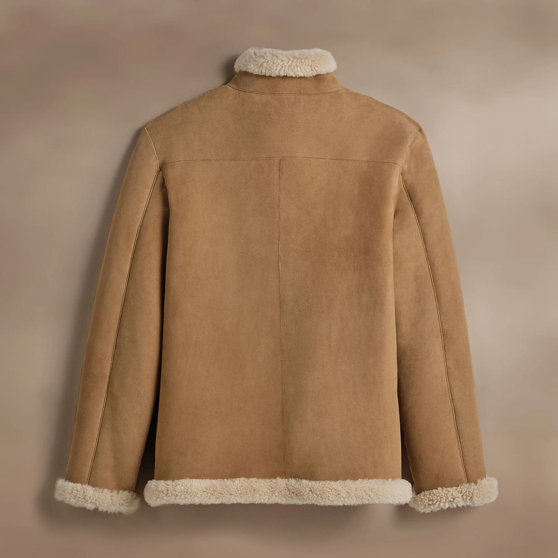 Shearling Car Coat - Caramel