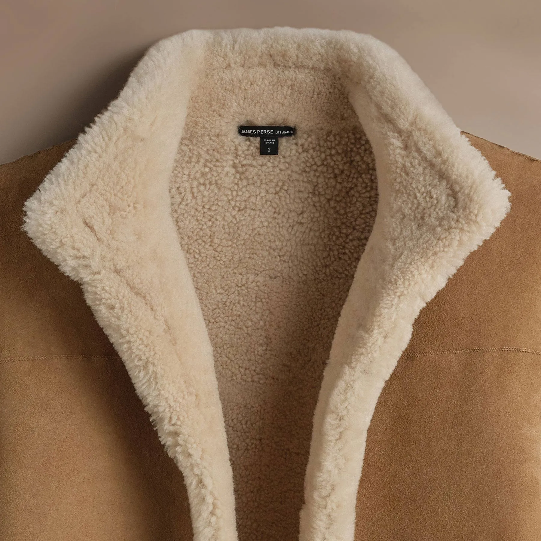 Shearling Car Coat - Caramel