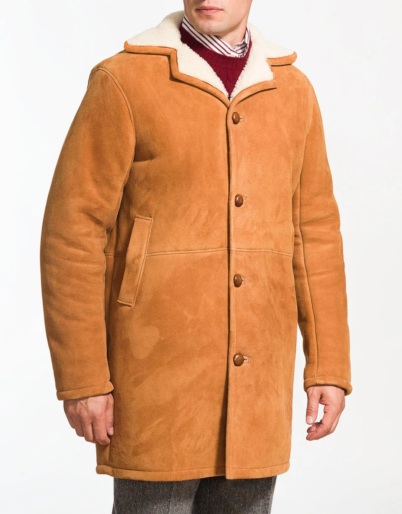 SHEARLING COAT IN TAN