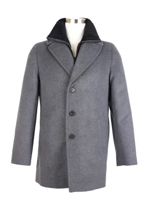 Shearling Collar Padded Dress Coat