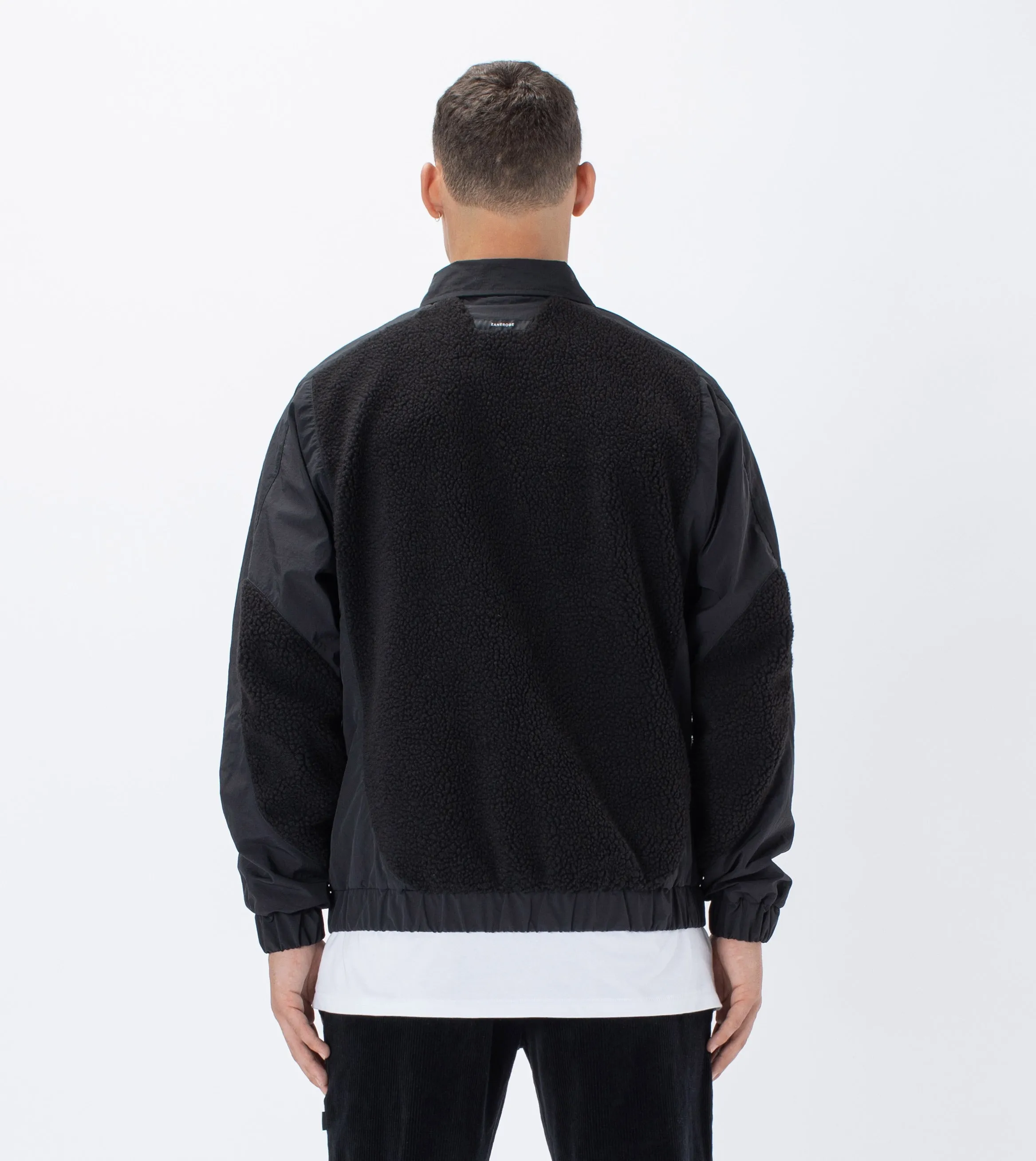 Shearling Panel Jacket Black