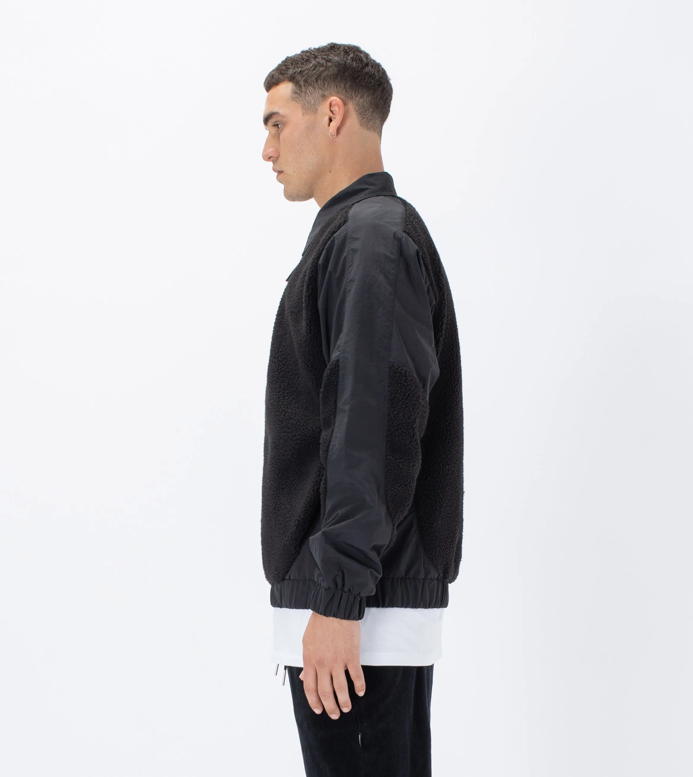 Shearling Panel Jacket Black