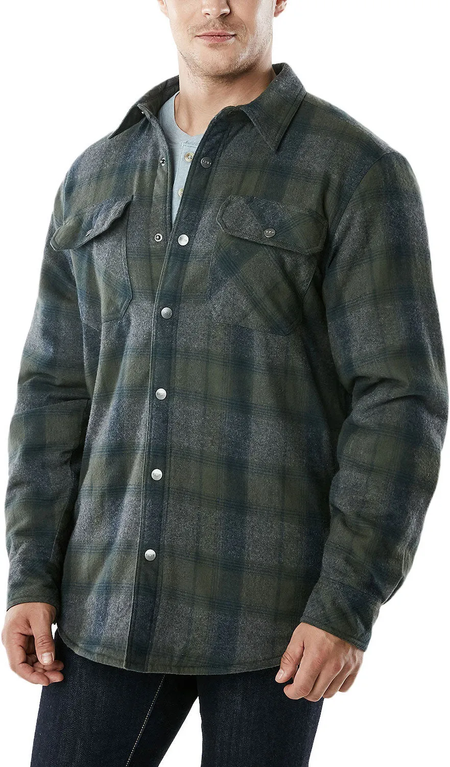 Sherpa Lined Flannel Shirt Jacket [HOK710]