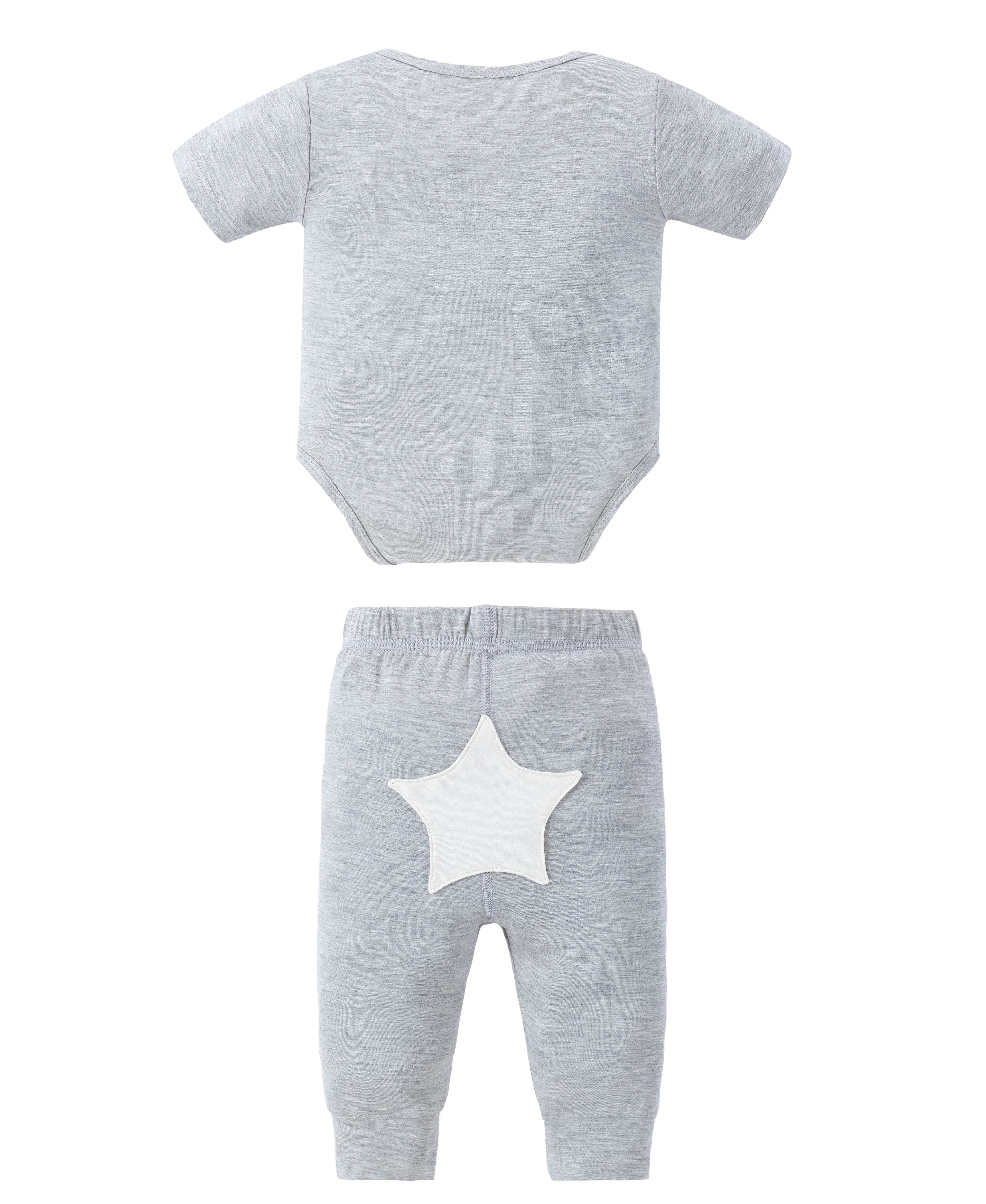 Short Sleeve Bamboo Embroidery Onesie