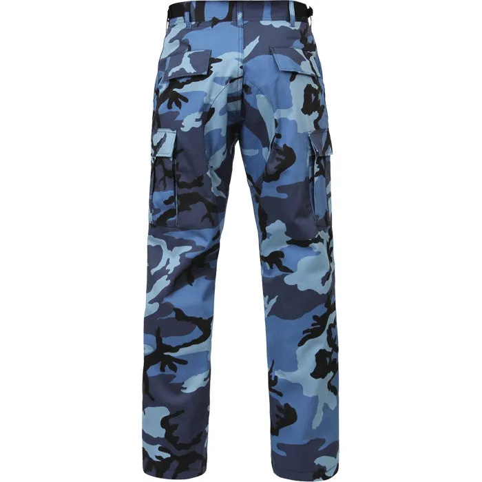 Sky Blue Camouflage - Military BDU Pants - Polyester Cotton Twill