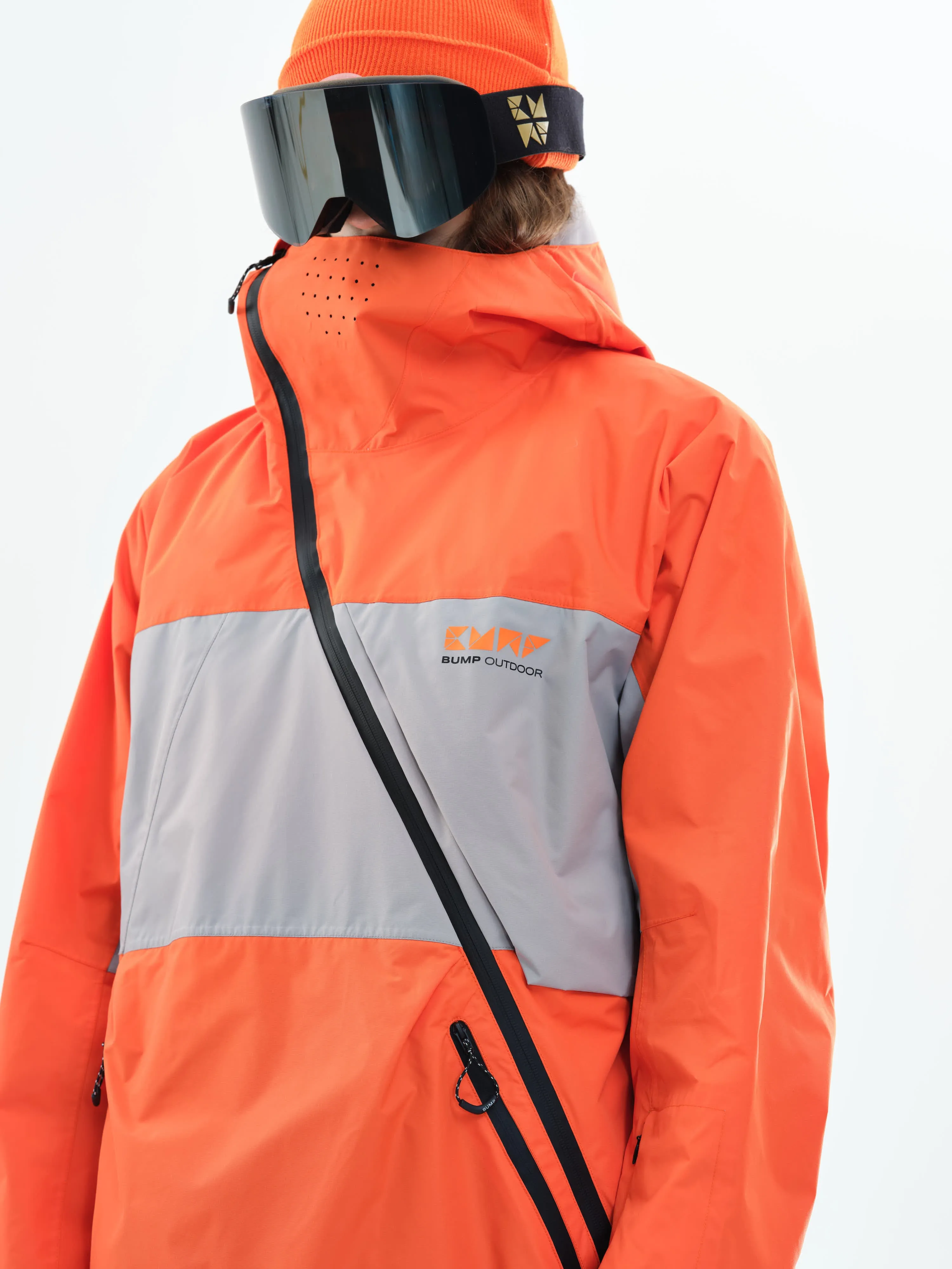 Slash 23 Ski/Snowboarding Jacket Men Orange Gray