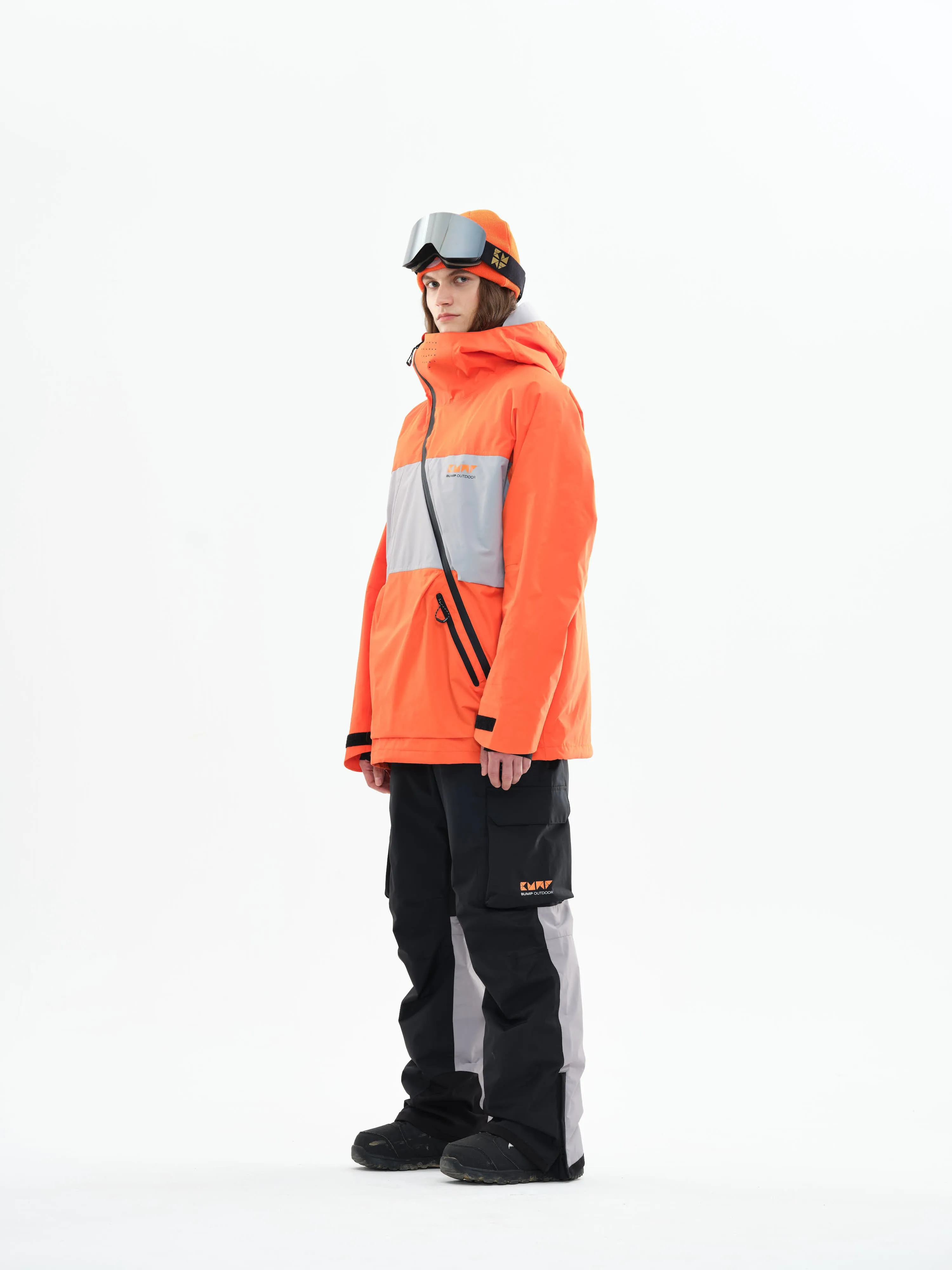 Slash 23 Ski/Snowboarding Jacket Men Orange Gray