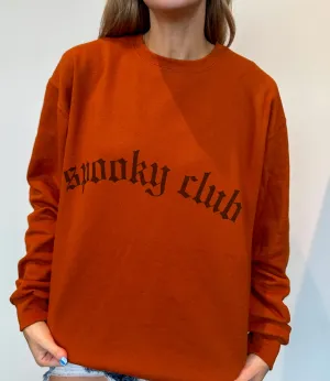 Spooky Club Graphic Sweatshirt- Rust