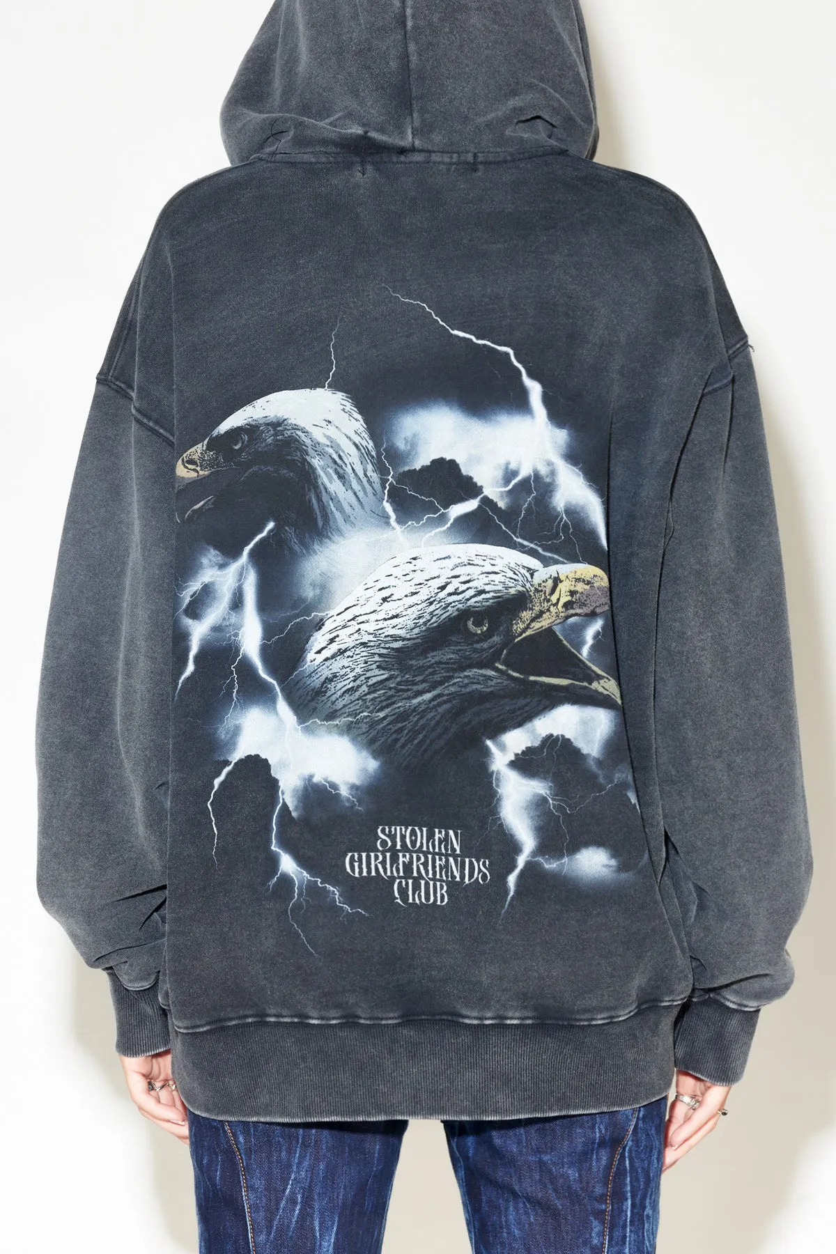 Stolen Girlfriends Club Eagle Dreams Hood - Aged Charcoal