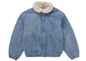 Supreme Faux Shearling Lined Bomber Jacket Denim