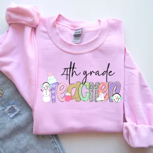 Teacher Winter Sweatshirt | Custom Teacher Christmas Sweatshirt