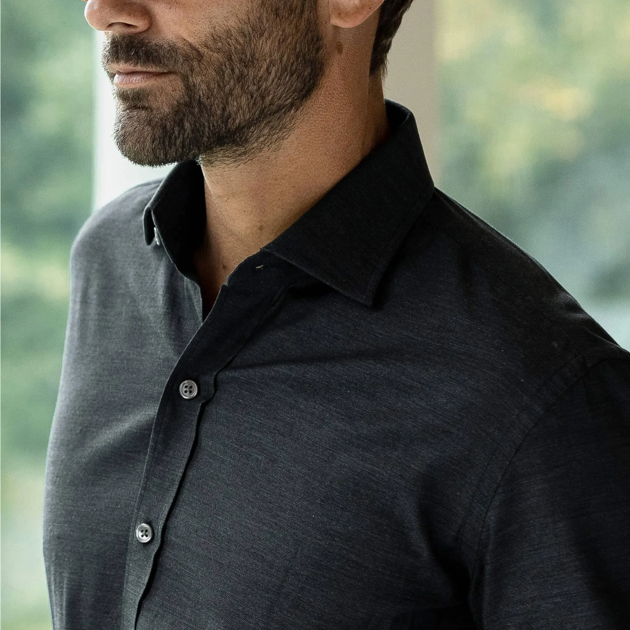 The Charcoal Brompton Mouline Custom Shirt