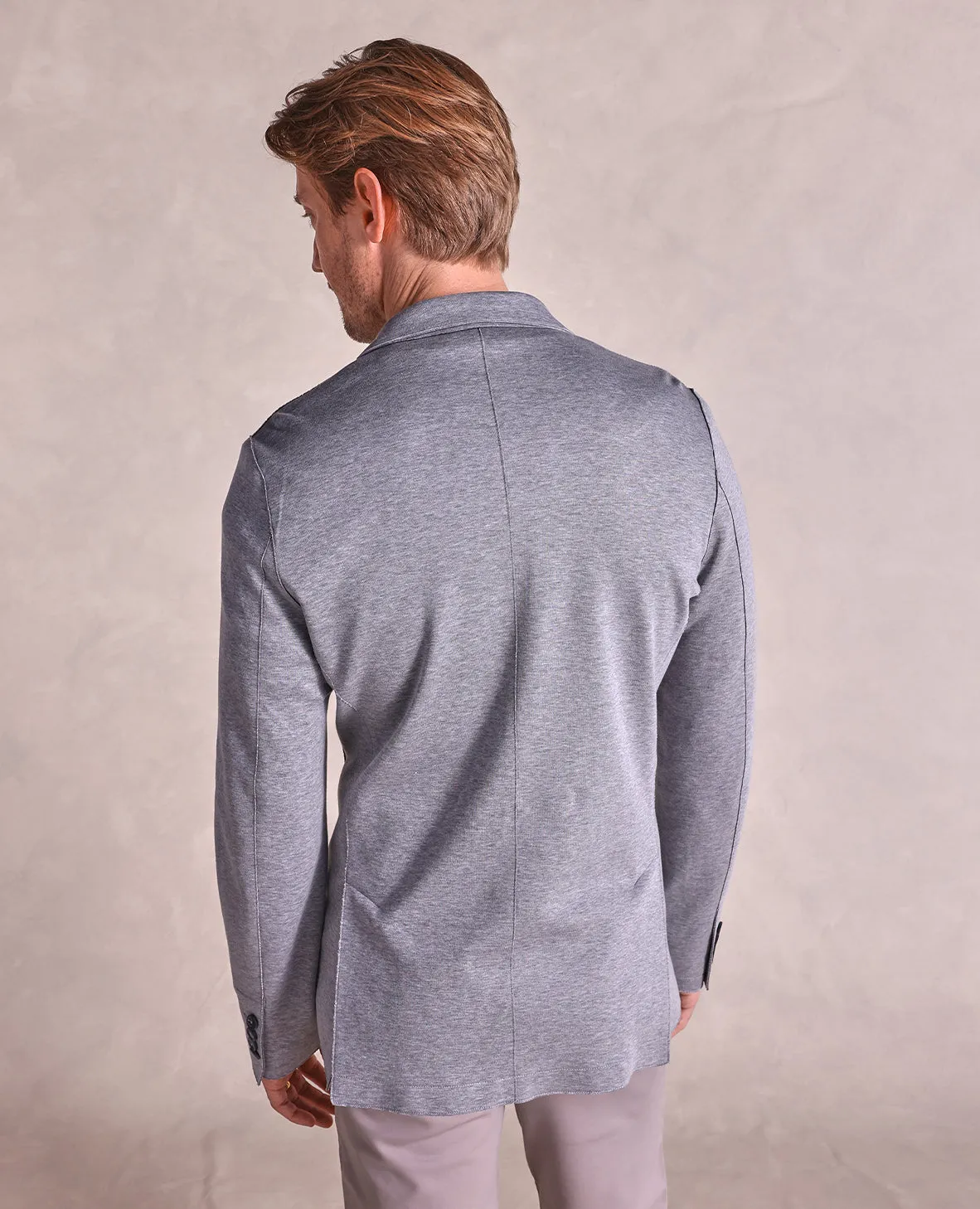 The Luca - Jersey Knit Soft Jacket - Grey Heather