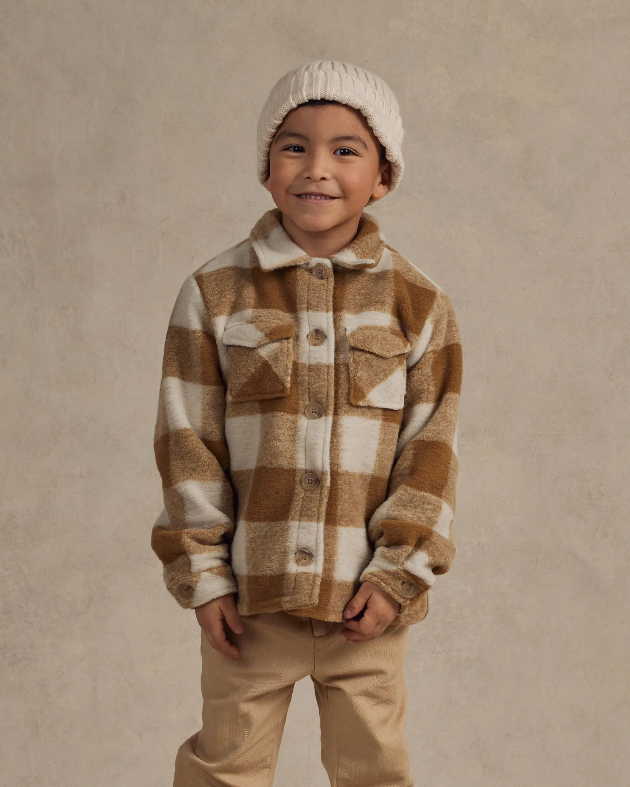 The Shearling Chore Coat by Rylee   Cru - Brass Checker - KIDS