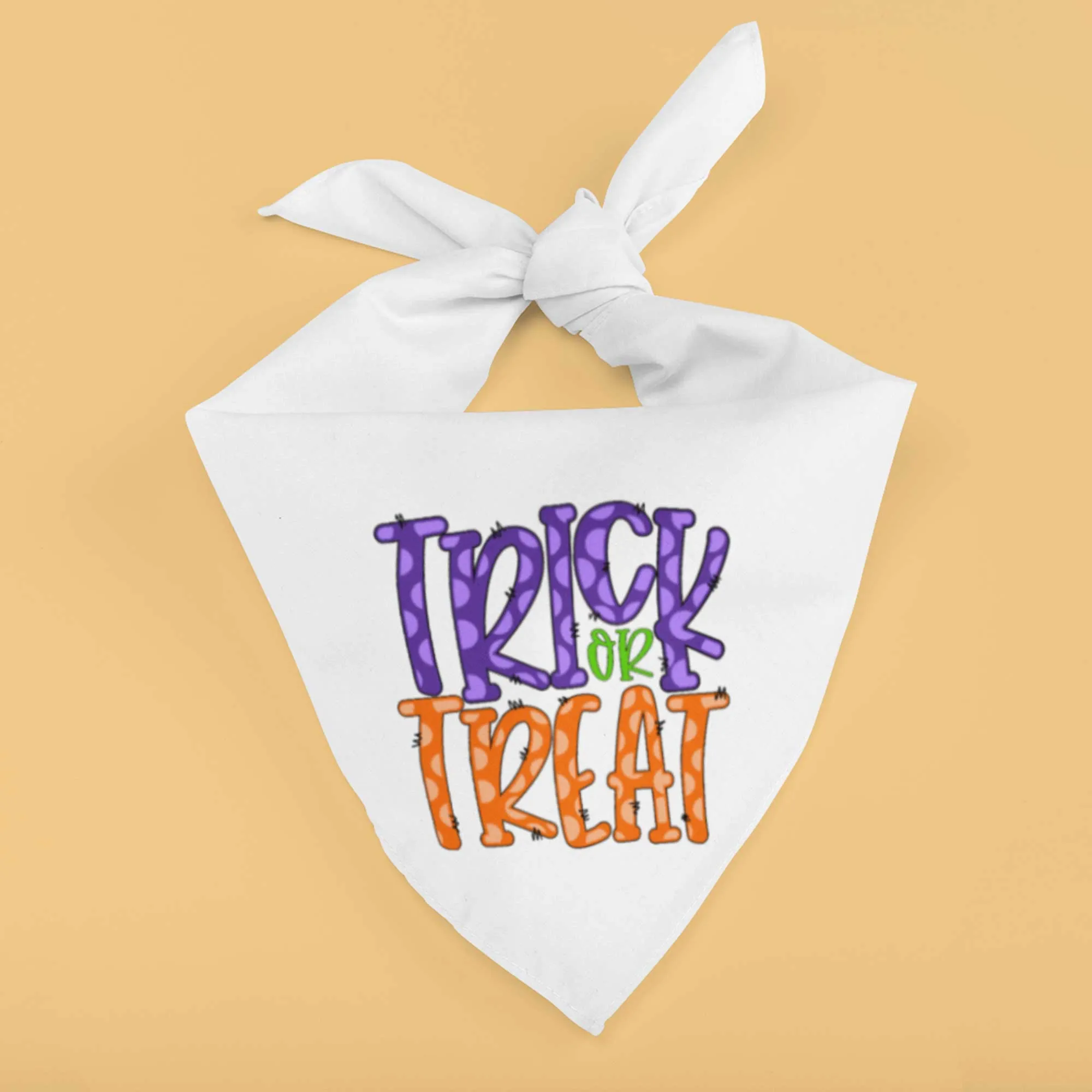 Trick or Treat Tie-On Pet Bandana with Purple