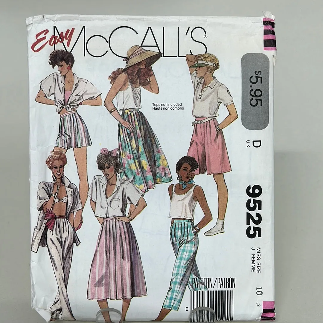 Vintage MCCALL'S Pattern, Misses' Skirt, Culottes and Pants (PMC9525)