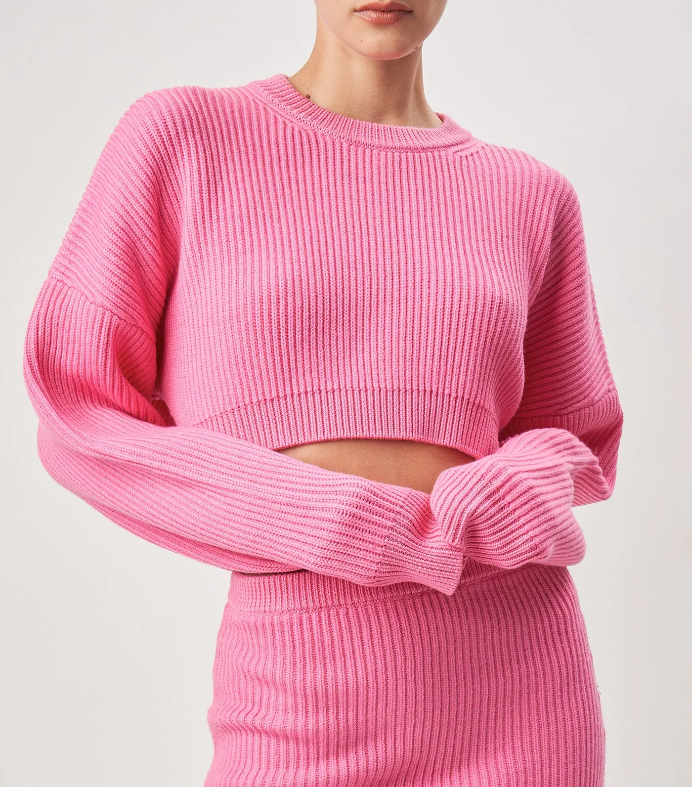 Violet Knit Top Hot Pink