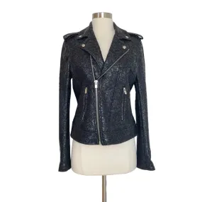 Waxed Lace Moto Jacket - M