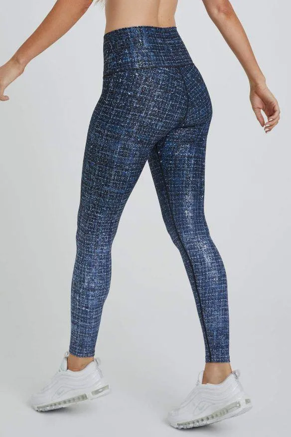 Wear It To Heart Navy Tweed Foil High Waist Legging