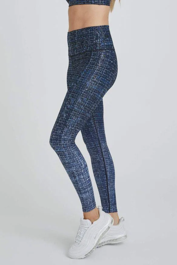 Wear It To Heart Navy Tweed Foil High Waist Legging