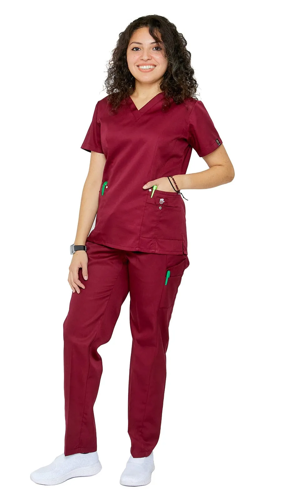 Women's 11 Pocket Slim Fit Uniform Scrubs - Style 408