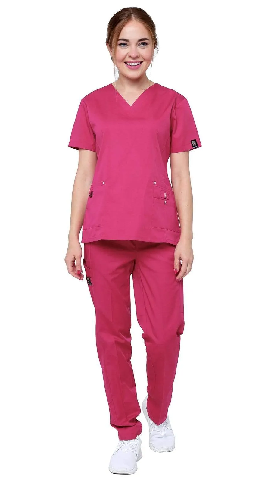 Women's 11 Pocket Stretch Slim Fit Uniform Scrubs - Style ST408