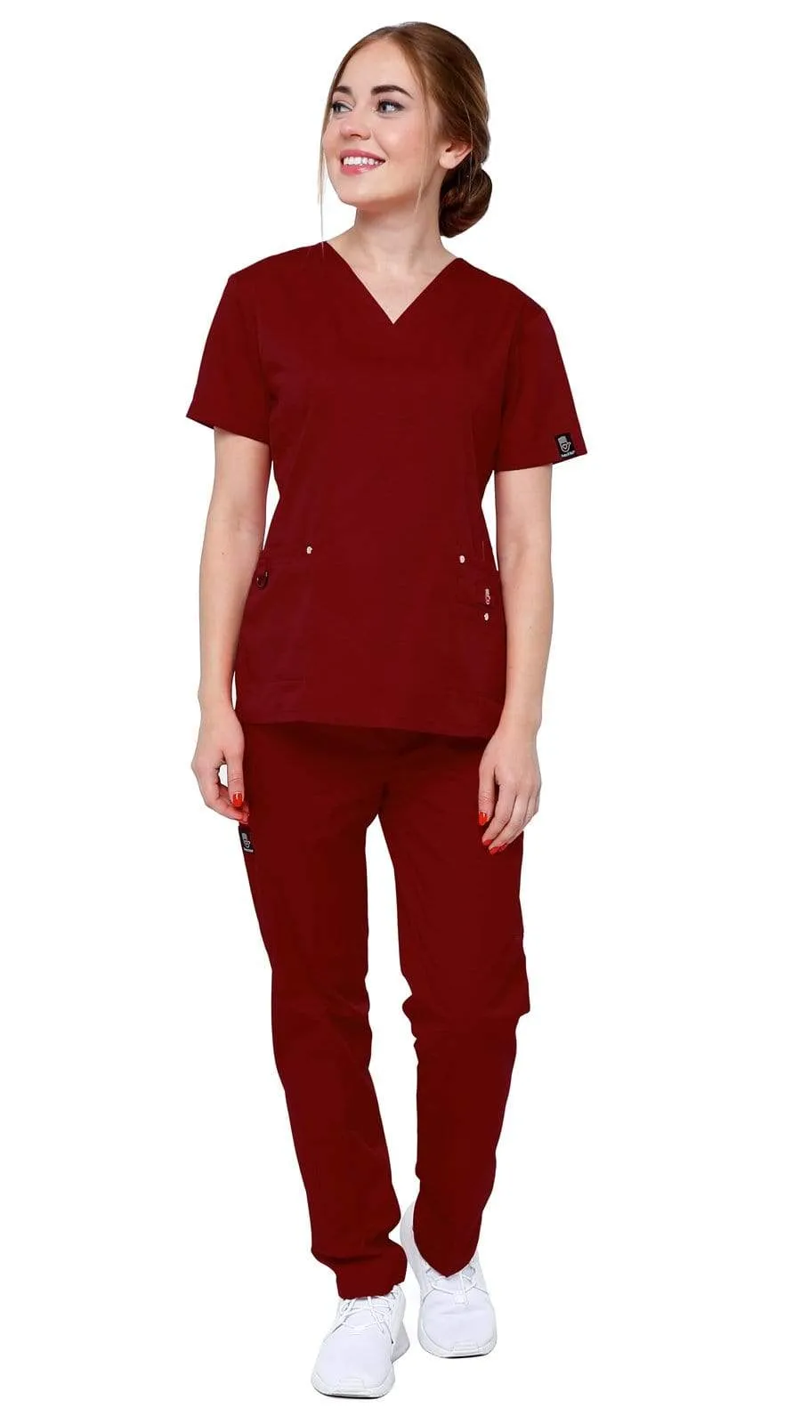 Women's 11 Pocket Stretch Slim Fit Uniform Scrubs - Style ST408