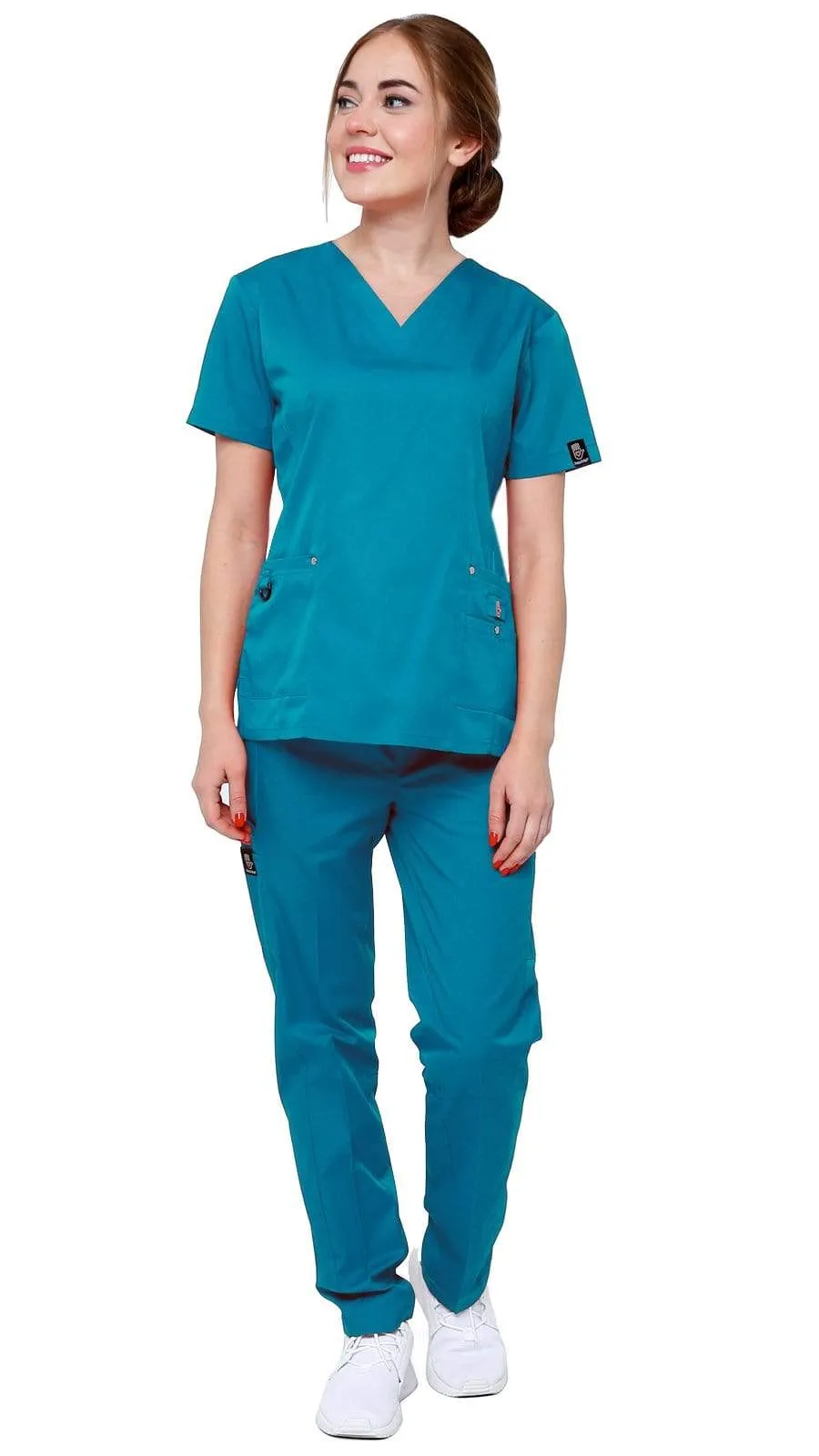 Women's 11 Pocket Stretch Slim Fit Uniform Scrubs - Style ST408