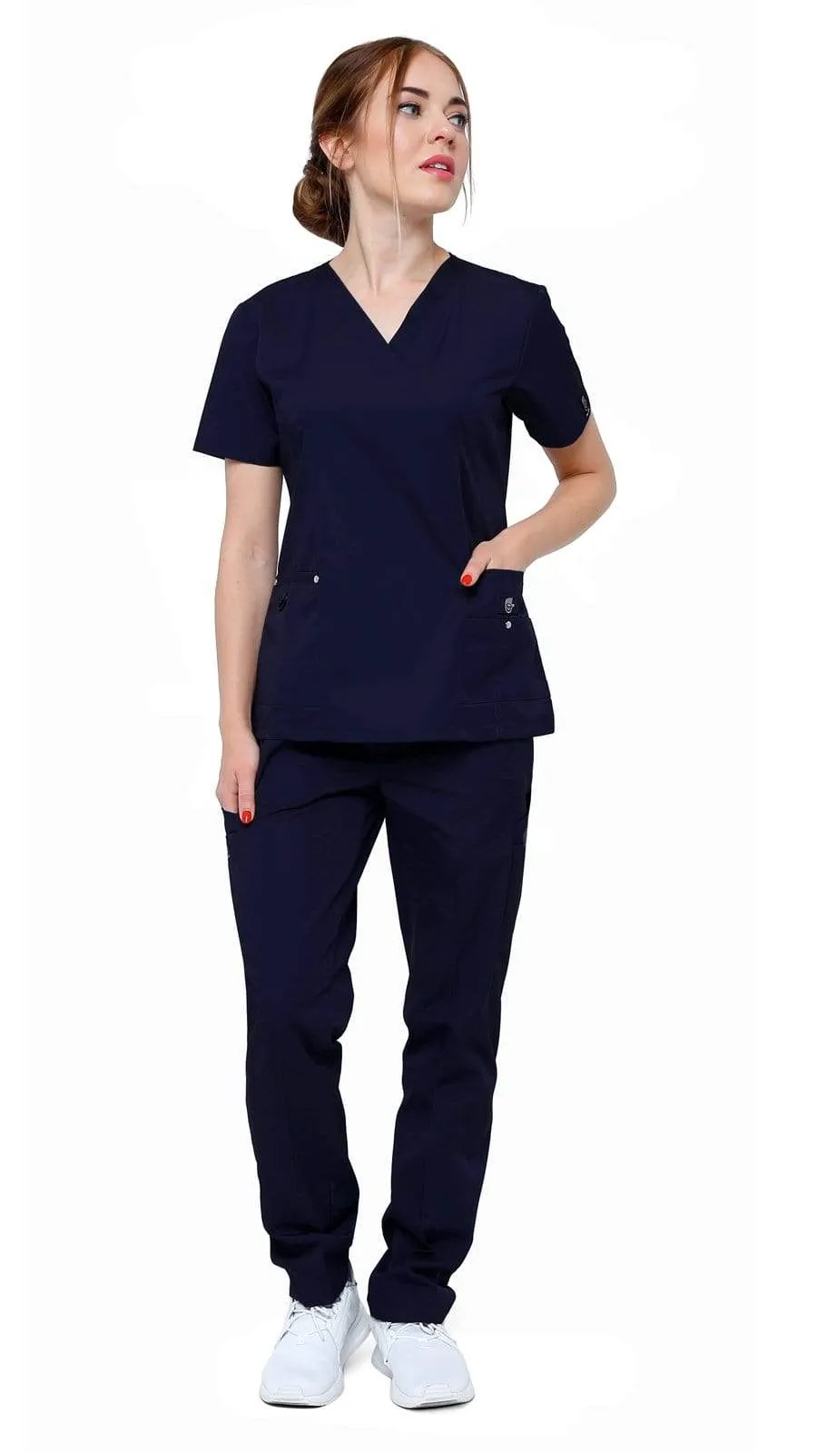 Women's 11 Pocket Stretch Slim Fit Uniform Scrubs - Style ST408