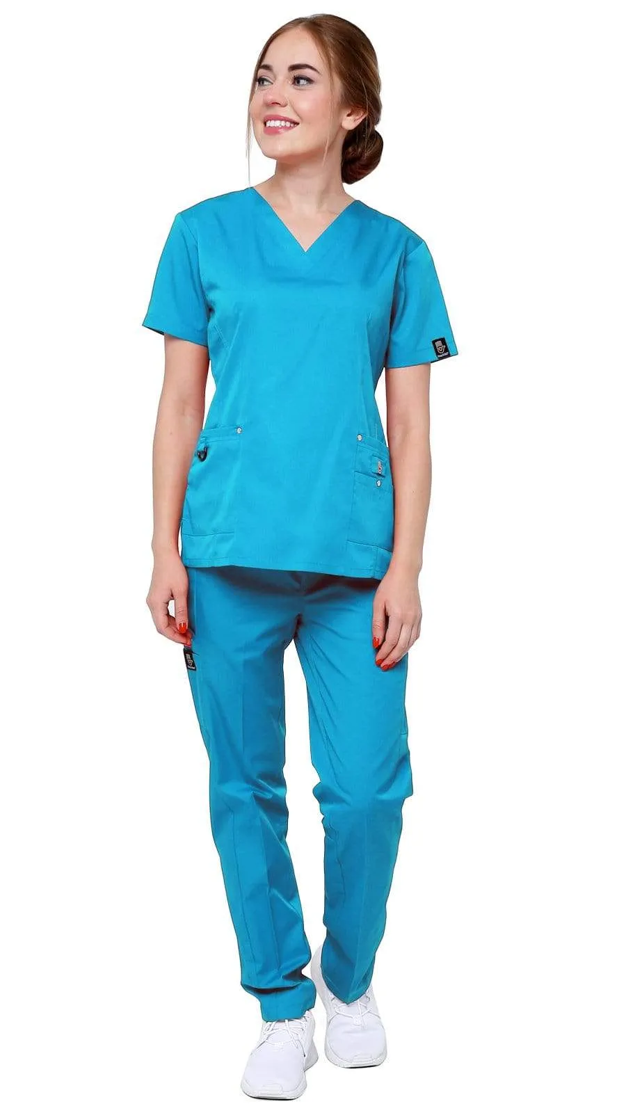 Women's 11 Pocket Stretch Slim Fit Uniform Scrubs - Style ST408