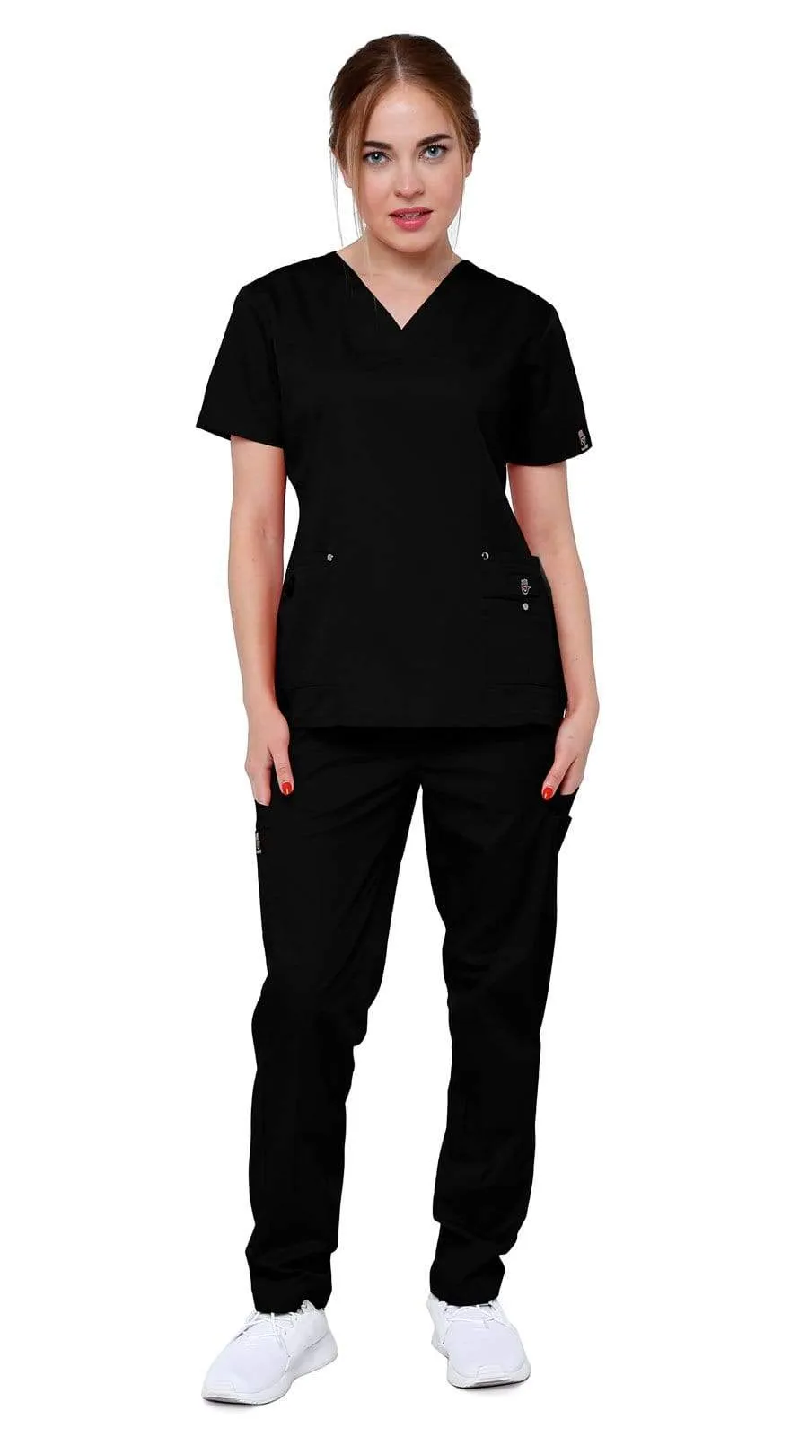 Women's 11 Pocket Stretch Slim Fit Uniform Scrubs - Style ST408