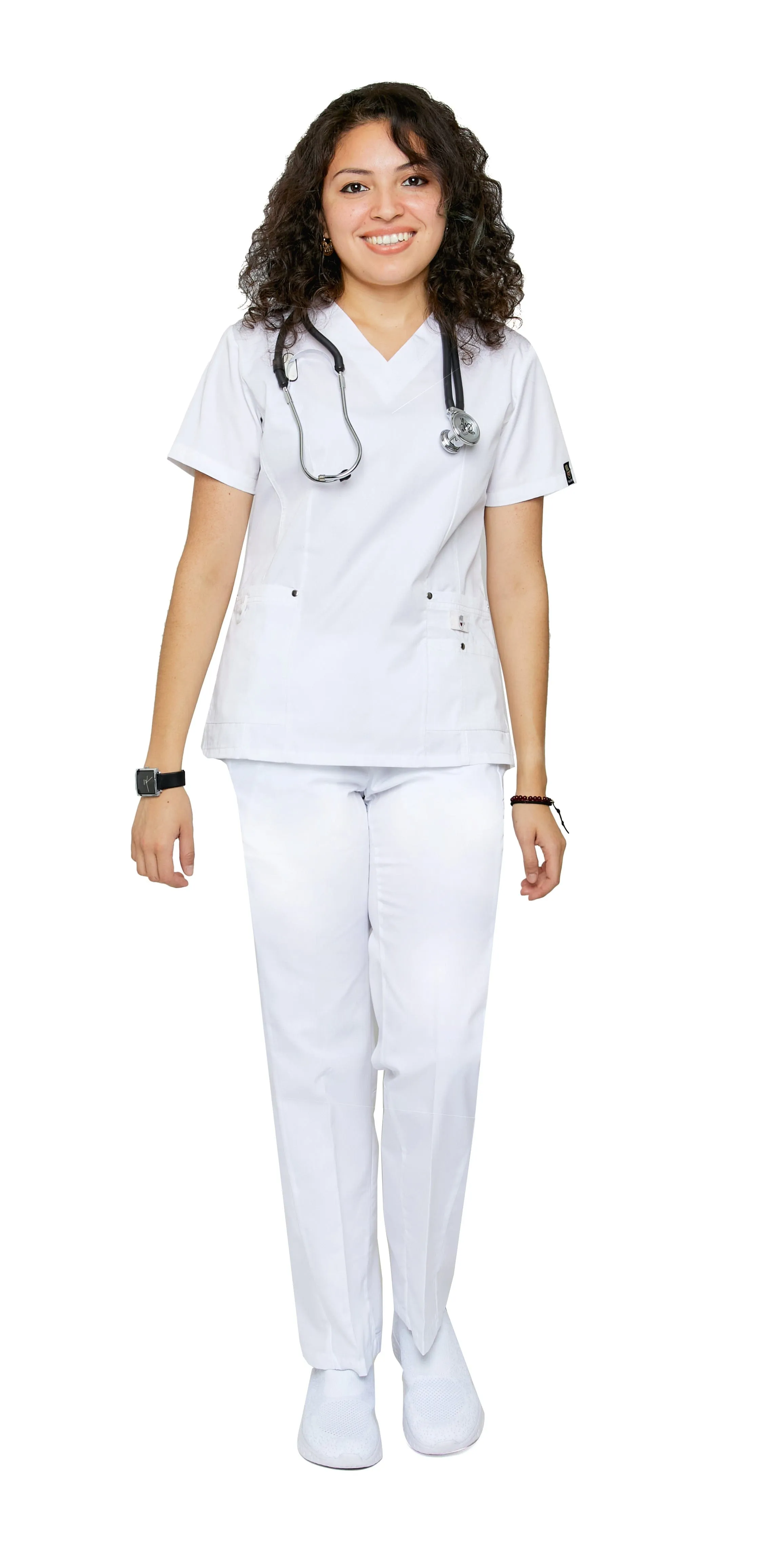 Women's 11 Pocket Stretch Slim Fit Uniform Scrubs - Style ST408